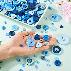 Плоские круглые пуговицы из смолы&nbsp;BUTT-TAC0017-01B