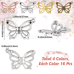 64 шт. 4-х цветные полые подвески из сплава в тибетском стиле&nbsp;FIND-SC0014-41