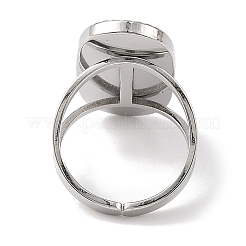 Овальные эмалированные открытые манжеты из нержавеющей стали 304 для женщин RJEW-F166-25P-01