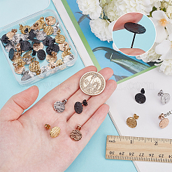 48 шт. 4-цветное ионное покрытие (IP) 304 нержавеющая сталь серьги-гвоздики фурнитура STAS-ME0001-43