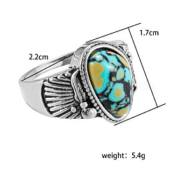 Модные кольца из сплава и бирюзы&nbsp;FS-WGDFDBB-04