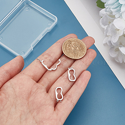 3 шт. антикоррозийные застежки-крутилки из стерлингового серебра с кубическим цирконием STER-PH0001-58