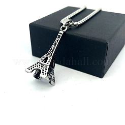 Винтажный кулон в виде парижской Эйфелевой башни из нержавеющей стали 304 для мужчин.&nbsp;EO0985
