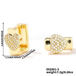 Латунные серьги-кольца в форме сердца MF3447-1