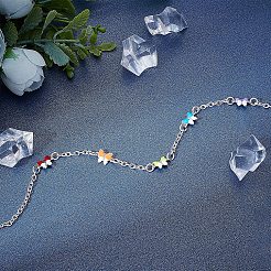 84 шт. 6 цвета 304 нержавеющая сталь эмалированные соединительные звенья&nbsp;STAS-UN0026-52