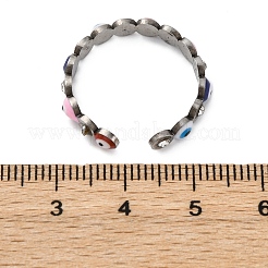 201 открытое кольцо-манжета из нержавеющей стали для женщин RJEW-F172-02P