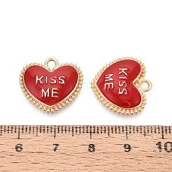 Подвески из сплава с эмалью ко дню святого валентина&nbsp;ENAM-T024-16A-G