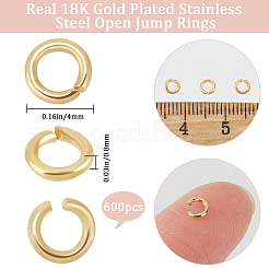 600 шт. Открытые соединительные кольца из нержавеющей стали 304 STAS-BBC0004-96C