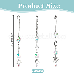 3 шт. подвесные украшения из стекла и сплава&nbsp;HJEW-DR00114