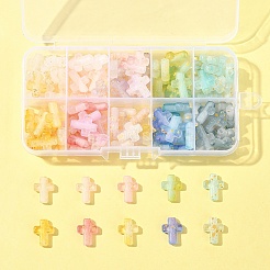 130 шт. 10-цветные градиентные прозрачные акриловые бусины&nbsp;OACR-FS0002-05