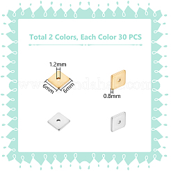 60 шт. 2-х цветные разделительные бусины из нержавеющей стали 304&nbsp;STAS-UN0059-53