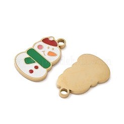 Рождественские эмалевые подвески из нержавеющей стали 304&nbsp;STAS-Z093-08V-G