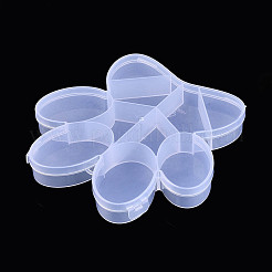 Пластиковые контейнеры для хранения бусин с отпечатком лапы 10 и откидной крышкой&nbsp;CON-T001-05