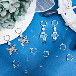 20 шт. 2 цвета латунные серьги-кольца Huggie KK-BBC0021-38