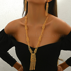 Роскошный элегантный комплект из цинкового сплава с кисточками в виде листьев и ожерелий в ближневосточном стиле&nbsp;TI4376