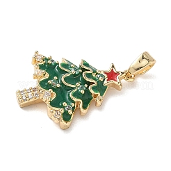 Рождественские латунные подвески с микропаве из фианита&nbsp;LS-KK-K305-07A-02