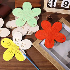 Подвески из необработанных деревянных цветов AJEW-WH0270-733