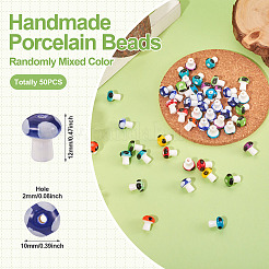 50шт фарфоровые бусины ручной работы&nbsp;PORC-TA0001-17