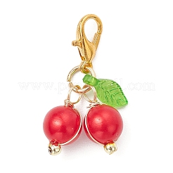 Подвесные украшения из искусственного жемчуга и акрила из АБС-пластика&nbsp;HJEW-JM03887-02