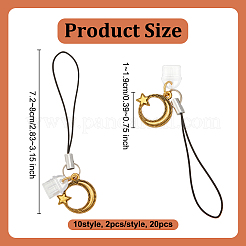 20 шт. 10-х стильных ремешка для мобильного телефона из сплава&nbsp;HJEW-OC00113