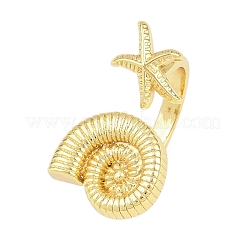 Латунь манжеты кольца RJEW-D333-03G