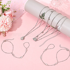 2шт сплав панцирная цепь браслеты на палец для женщин BJEW-CY0001-06