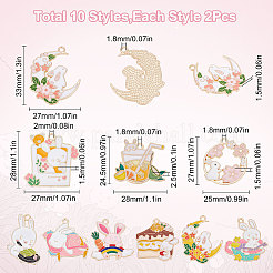 20 шт. 10 стильные подвески из эмалированного сплава с покрытием ENAM-SC0003-25