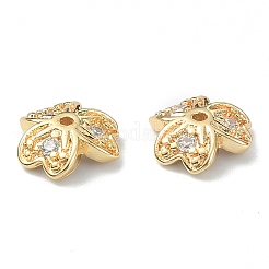 Латунные колпачки для бусин из прозрачного кубического циркония KK-B072-20G