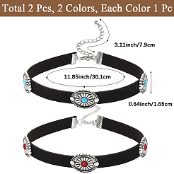 2 шт. 2-цветный богемский сплав и смола&nbsp;NJEW-CL0001-11