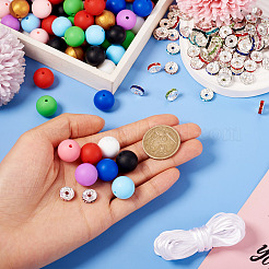Набор для изготовления браслетов из силиконовых круглых бусин своими руками&nbsp;DIY-TA0009-97