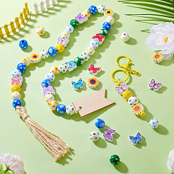 20 стиль печатных деревянных бусин&nbsp;WOOD-TA0002-65