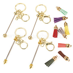 Наборы для самостоятельного изготовления брелоков из сплава и алюминиевого сплава с бусинами DIY-TA0012-43G