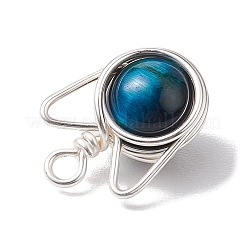 4 шт. 4-х цветные круглые бусины с натуральным тигровым глазом&nbsp;PALLOY-TA00151