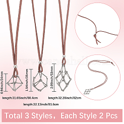 6 шт. 3 стиля ожерелья с держателем кристаллов&nbsp;MAK-SC0001-41P