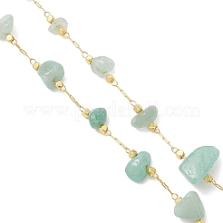 Ожерелья из звеньев цепи ручной работы с натуральным зеленым авантюрином&nbsp;NJEW-JN05811-02