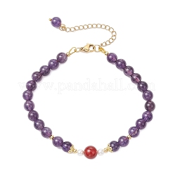 Природный аметист браслеты BJEW-JB11973-02