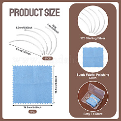 5 шт. 925 изогнутые трубчатые бусины из стерлингового серебра&nbsp;STER-TA0001-52