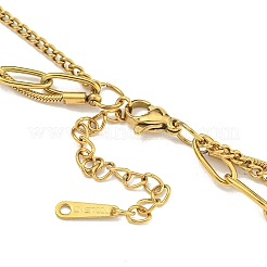 Ионное покрытие(ip) 201 нержавеющая сталь многослойные ожерелья NJEW-K270-16G