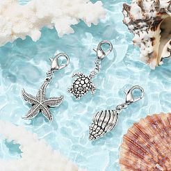 Подвески из сплава морских животных HJEW-JM01370