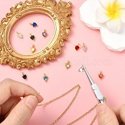 12 шт. 12-цветные подвески из латуни с микропаве из кубического циркония&nbsp;ZIRC-CJ0003-35