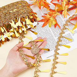 Блестящая лента из полиэстера в этническом стиле&nbsp;OCOR-WH0077-02