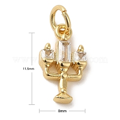 Латунные микропаве прозрачные подвески с фианитом&nbsp;KK-R162-023G