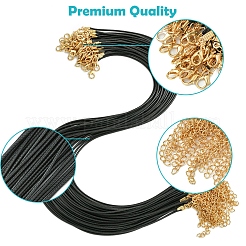 Изготовление ожерелья из черного вощеного шнура 36 шт. NCOR-FS0001-05G