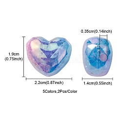 10 шт. 5 цвета прозрачные хрустящие акриловые бусины MACR-YW0002-64