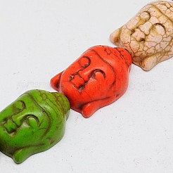 Синтетических нитей бирюзовые бусы TURQ-G119-20x29mm-M