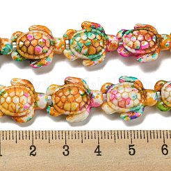 С напылением окрашенные синтетические бирюзовые бусинки G-E617-A02-01