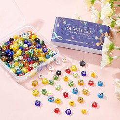 200 шт. 10-х видов стеклянных бусин миллефиори ручной работы&nbsp;LAMP-SC0001-15