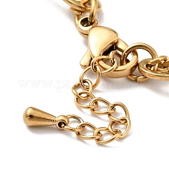 Многожильный браслет с кристаллами BJEW-G639-15G