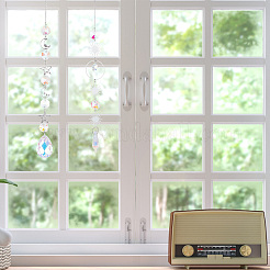 5 шт. 5 стиля прозрачных стеклянных подвесных украшений HJEW-GA0001-42