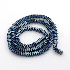 Матовое квадрат Electroplate немагнитных синтетический гематит бисер пряди&nbsp;G-P046-08